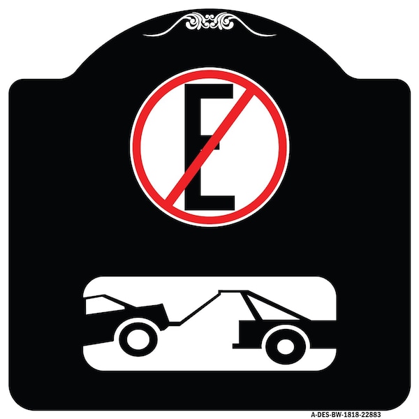 Spanish Parking Control No Estacionar Heavy-Gauge Aluminum Architectural Sign, 18" H, BW-1818-22883